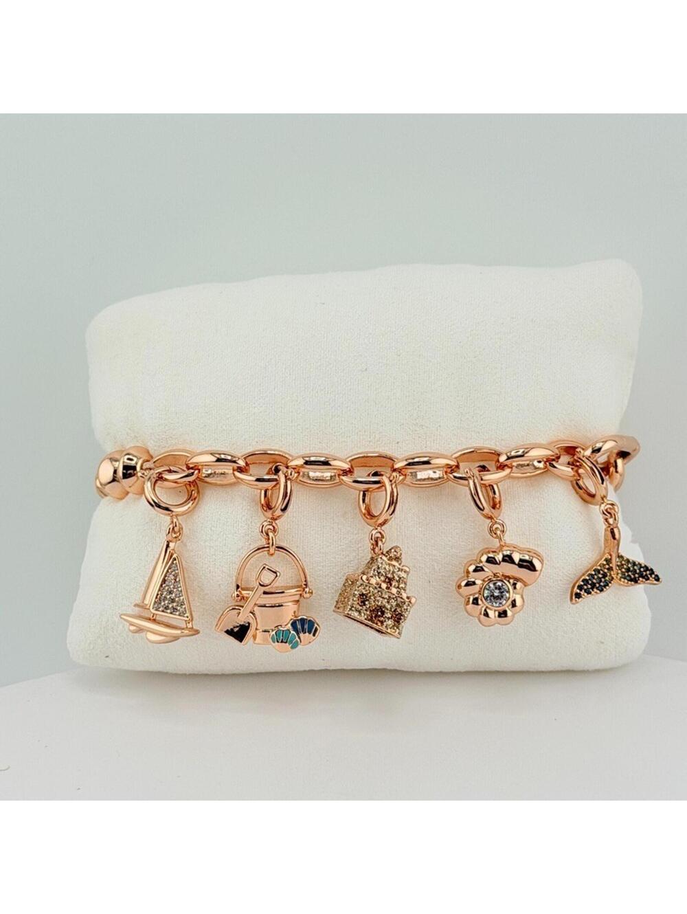 Bomb Party Charmelier Charm Bracelet BR97121 "Ocean Odyssey" on Rose Gold